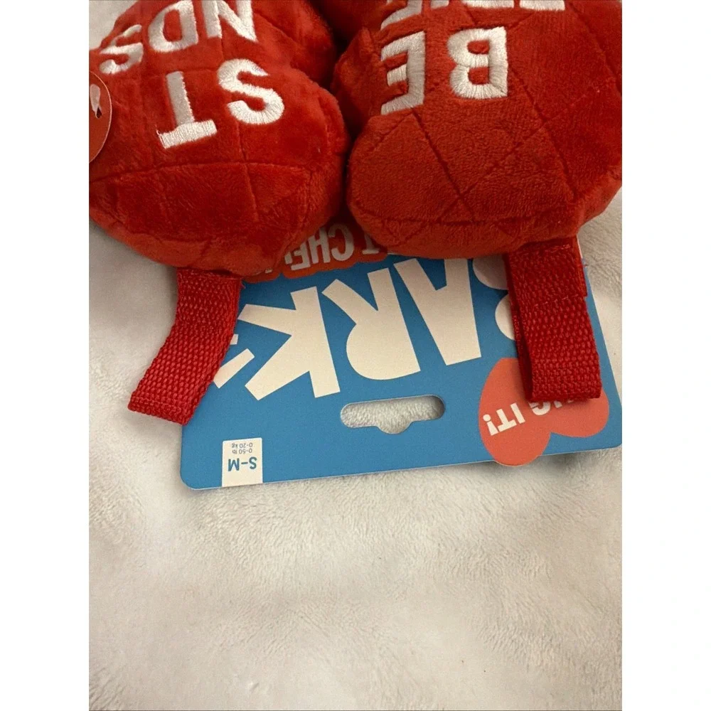 Barkbox Red I Chews You Best Friends Furever Heart Dog Squeeze Toy Size S-M